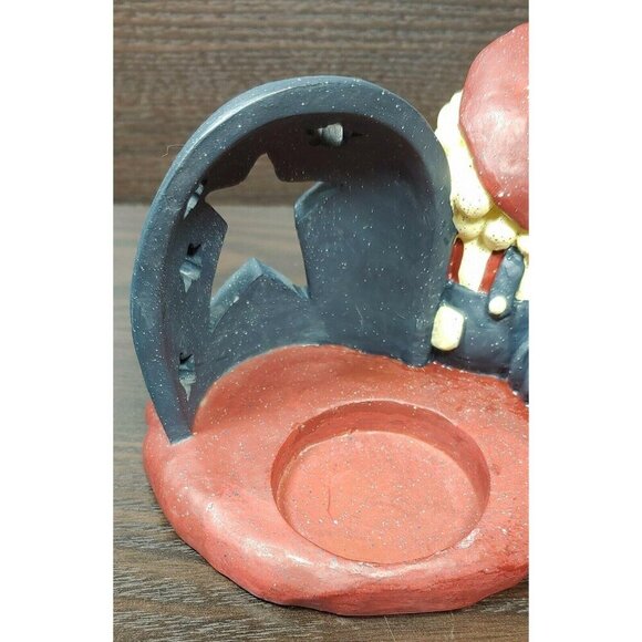 Patriotic Uncle Sam Santa Tealight Candle Holder With Star Cutouts Red Blue VRG - Picture 6 of 9
